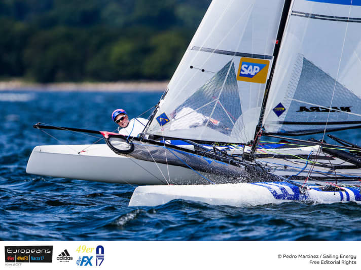   Jan Hauke Erichsen et Ann Kristin Wedemeyer doivent se contenter de la 19e place après six manches sur leur vieux Nacra17 transformé lors du championnat d'Europe au large de Kiel, mais ils ne sont pas satisfaits.