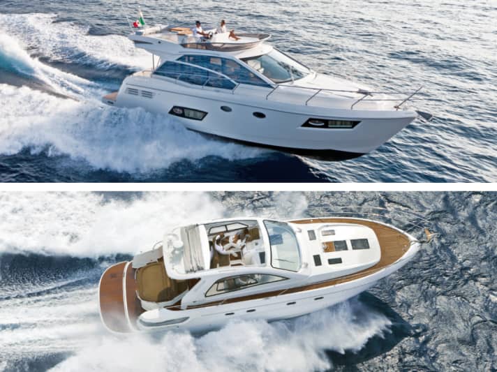 Im Vergleich: Absolute 43 (oben) und Bavaria Sport 43 HT.