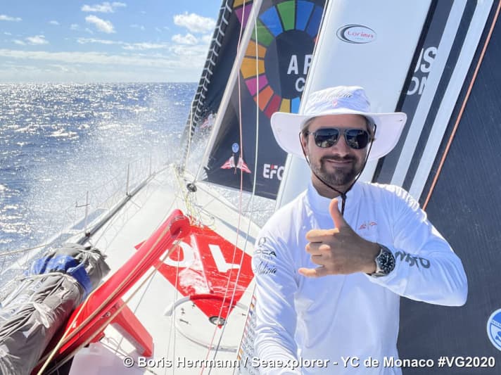   Boris Herrmann enjoys the good conditions and bows to Beyou's decision