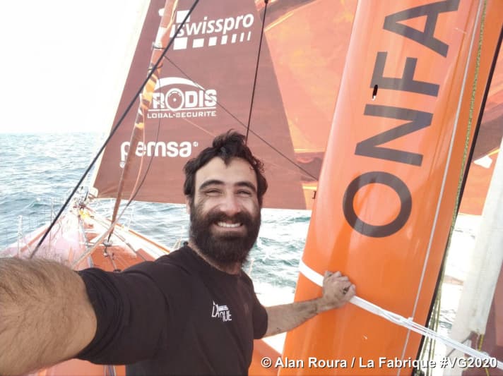   Alan Roura's face reflects his love of the sea