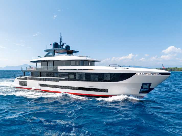 Mangusta bringt die Oceano 39 nach Cannes, das einzige GFK-Modell der Verdränger-Serie aus den Rechnern des Studios Alberto Mancini.