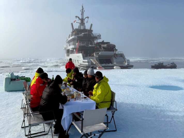 Picnic: When snacking on the plaice, it's important to wear warm clothes - and that someone has put enough sausages and ketchup on the shopping list.