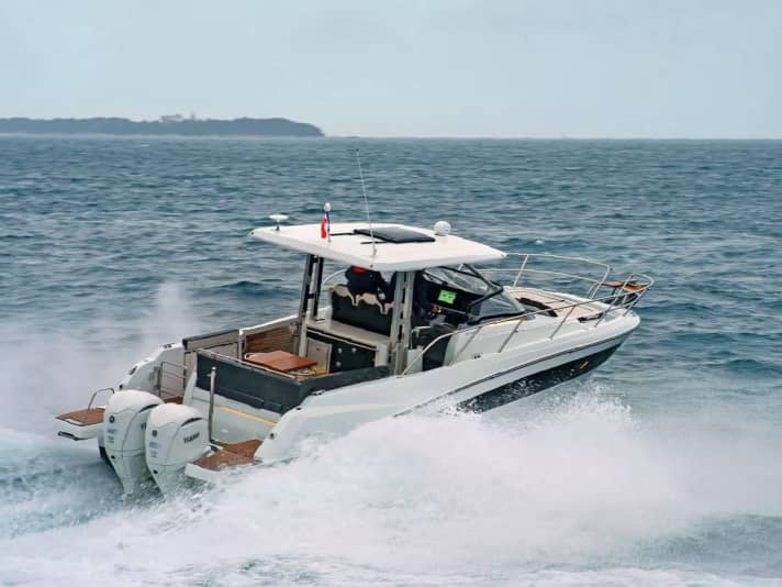 Protective: The T-top with its stainless steel supports and sun canopy is a solid construction