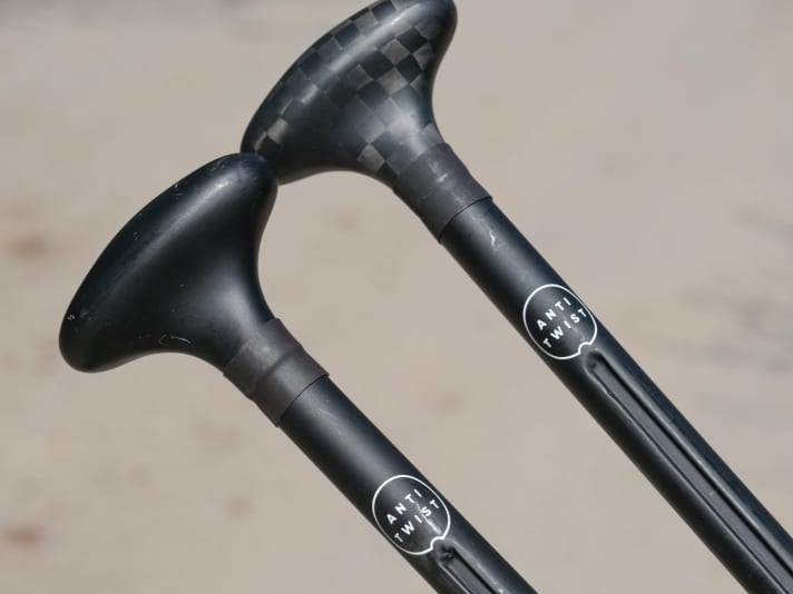 The handles of the Fanatic paddles are comfortable to hold.