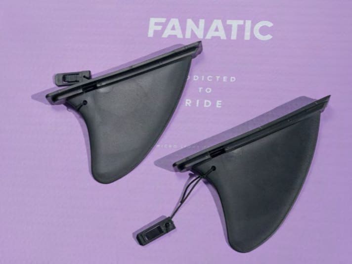 Zwei kleine Finnen am Fanatic Diamond sind nicht ganz so spurtreu wie eine große Mittelfinne.