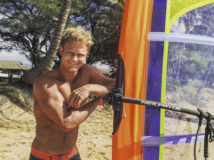 A good laugh - the Dane Sebastian Kornum was part of the illustrious circle of sail testers at NeilPryde.