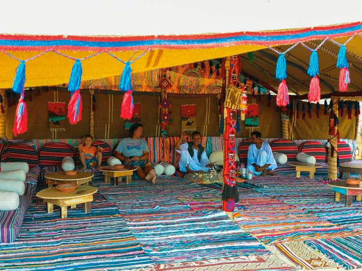 Large Bedouin tent for the whole family to chill out and drink tea.
