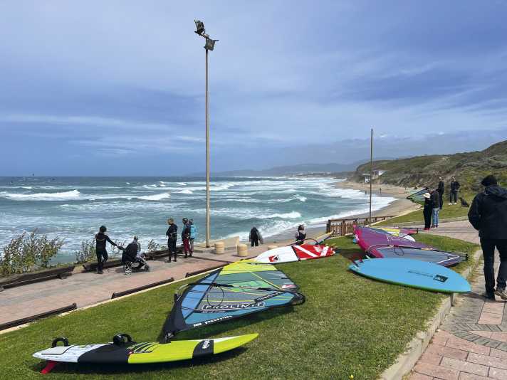 When the wind blows from the west, the region's wave surfers meet up on the beach at La Ciaccia.