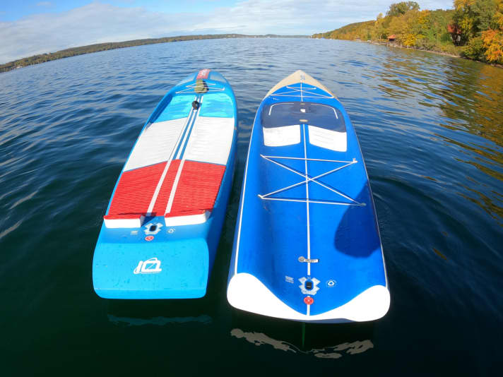Plenty of space for luggage on the Touring (right).