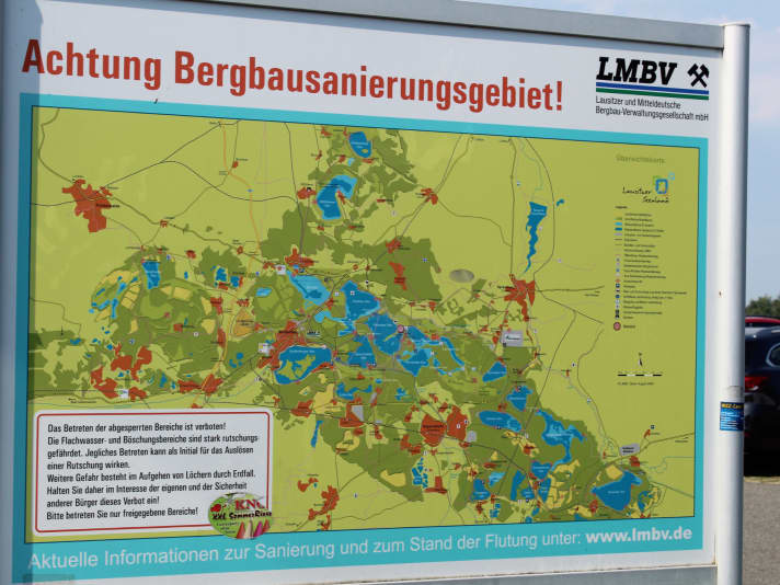 Durch die Flutung ehemaliger Tagebaue entsteht in der Lausitz eine riesige Seenlandschaft