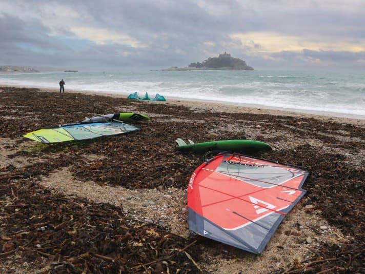 Surfers had to bury one or two rigs at spots like Marazion.