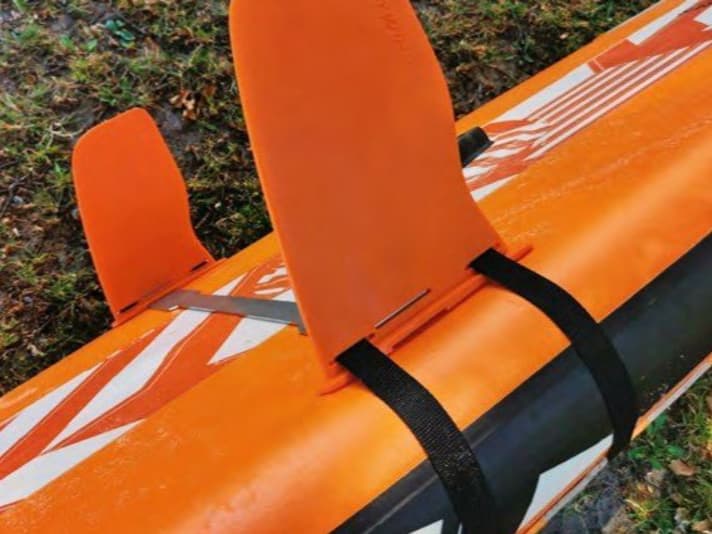 Das Ezywing Fin Kit bietet mit zwei großen Centerfinnen maximalen Schutz gegen seitliche Abdrift.