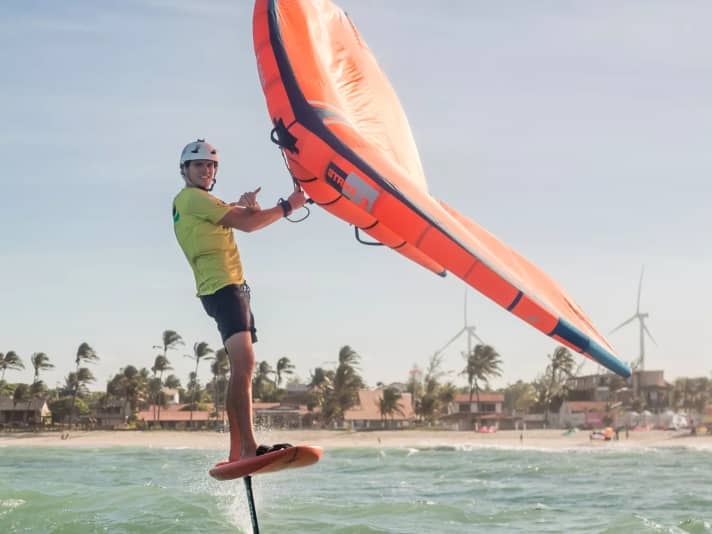 Titouan Galea had a good laugh in the end - he defended his world championship title in the surf race