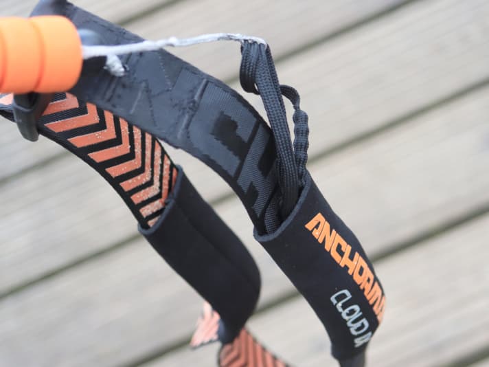 The drift anchor is in a neoprene cover on the side