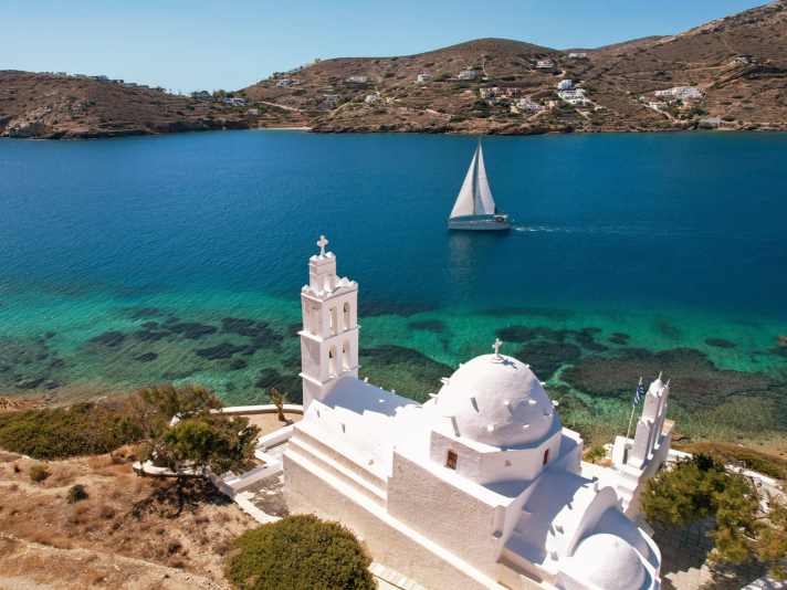 Voyage charter dans les Cyclades, Grèce, 2024, rédaction : YACHT ; Andreas Fritsch,