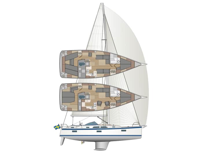Convertible. There are variants for the aft owner's cabin and for the galley.