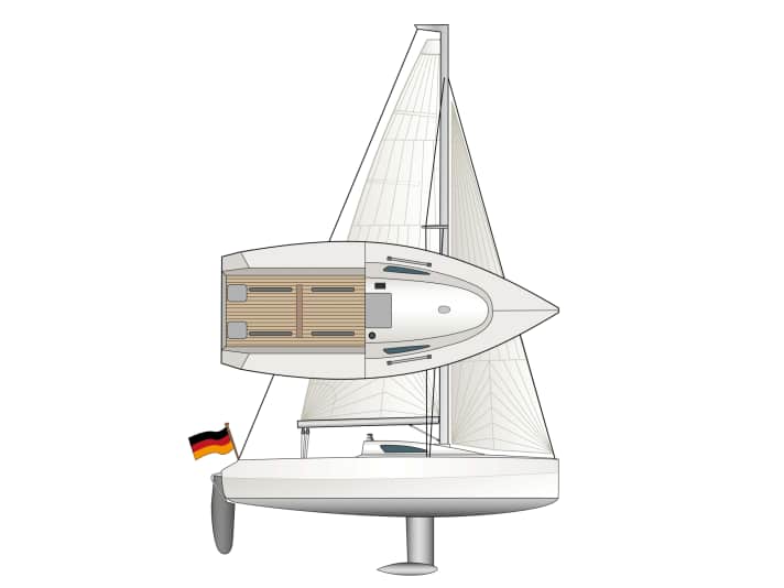 Pas un bateau habitable : le cockpit a une surface plus grande que la cabine.