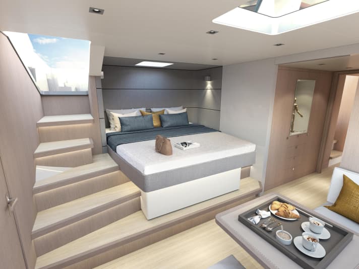   The owner's cabin in the port hull of the Privilège Signature 580