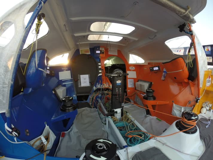   Below deck of the Open 60s