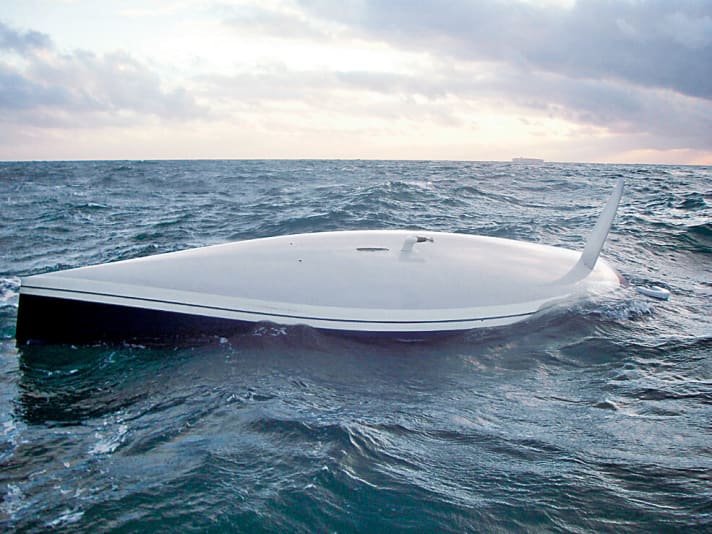 Capsized vessel as a result of keel loss. Sometimes a much earlier grounding is the cause of the accident