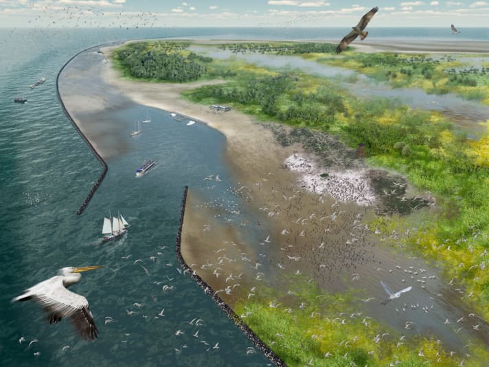   So soll es einmal aussehen: die aufgeschütteten Inseln im Markermeer in der Illustration