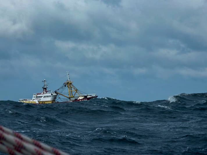   Mer agitée sur le Dogger Bank. Photo prise à bord de la "Tramontane