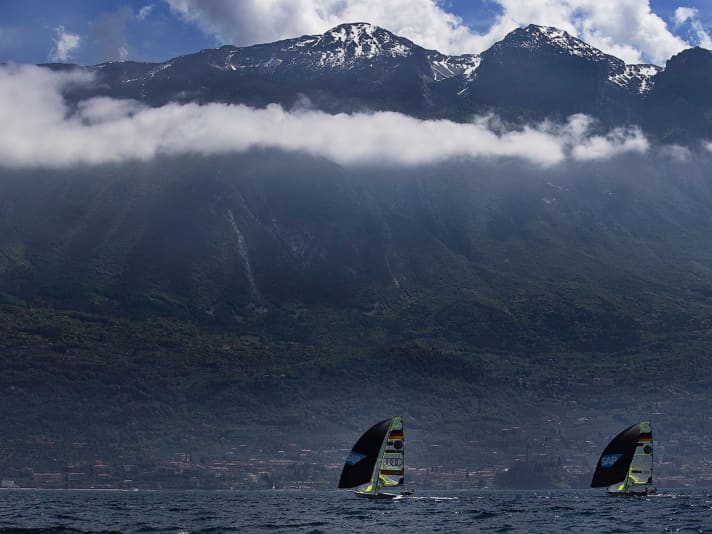   Die deutschen 49er-Segler beim Training