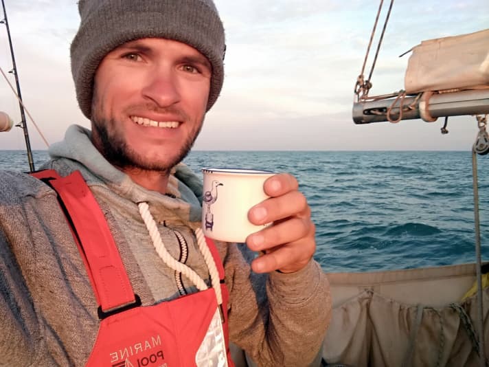   The skipper after a good night's sleep