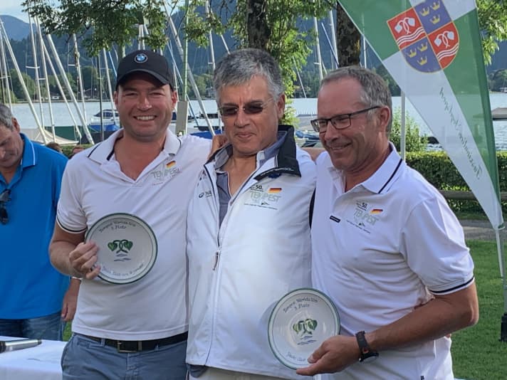   Les tenants du titre Christian Spranger (à droite) et Christopher Kopp (à gauche) ont terminé 5e de ce championnat du monde sur le lac de Tegern.