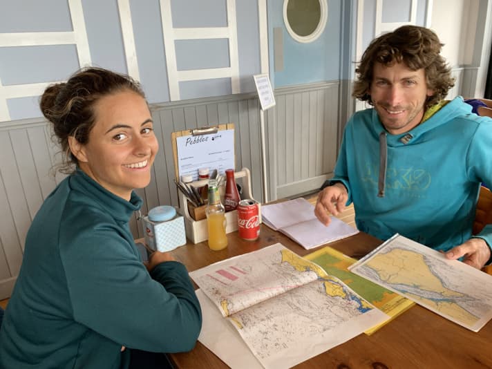   Baumann and Wiebel planning the cruise