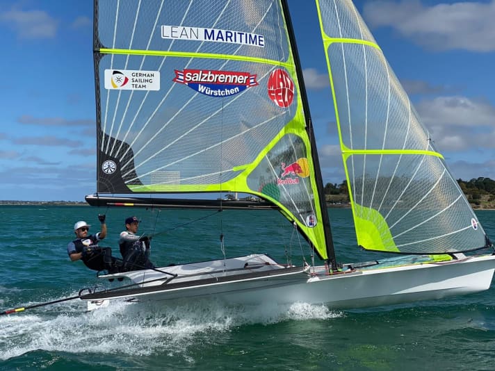   Les vice-champions du monde Erik Heil et Thomas Plößel lors de l'entraînement pour les championnats du monde avant Geelong