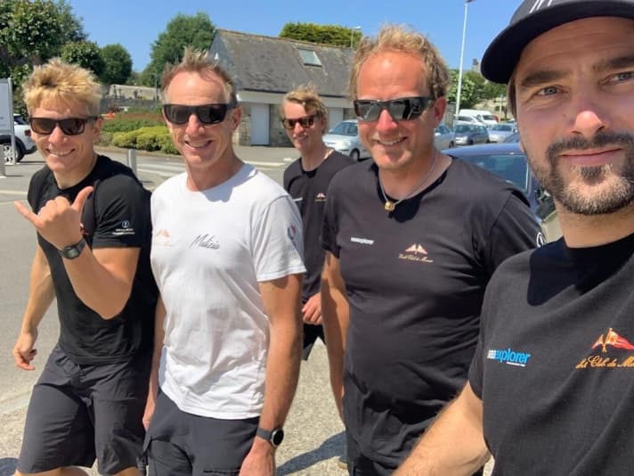   Lo skipper Boris Herrmann e il suo team in Francia