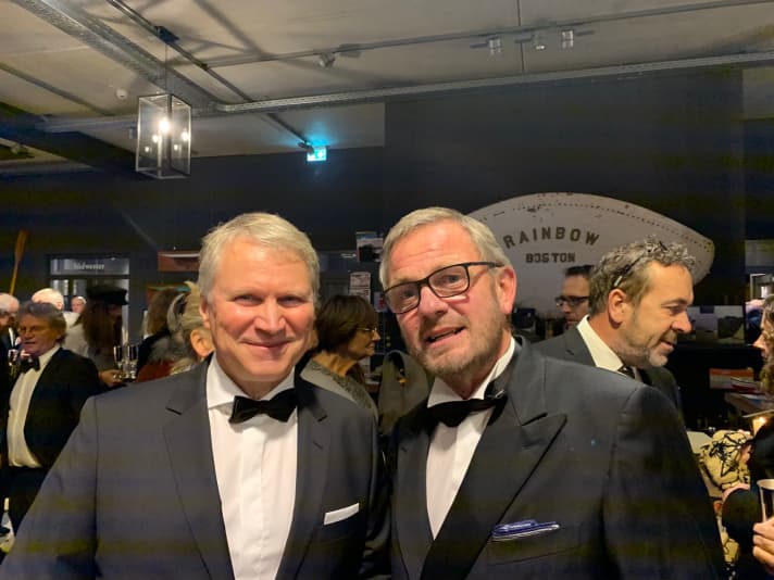   L'hôte Oliver Berking et le rédacteur en chef de YACHT Jochen Rieker