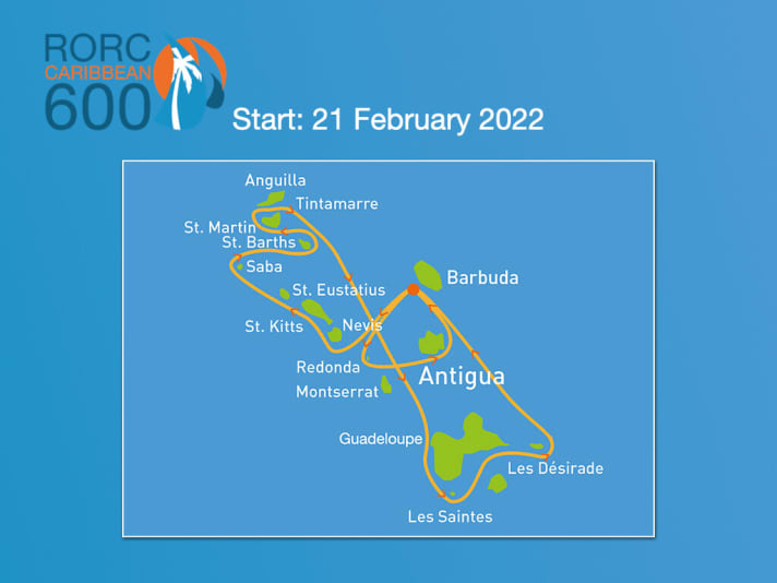   Il percorso della 13ª edizione della ROR Caribbean 600