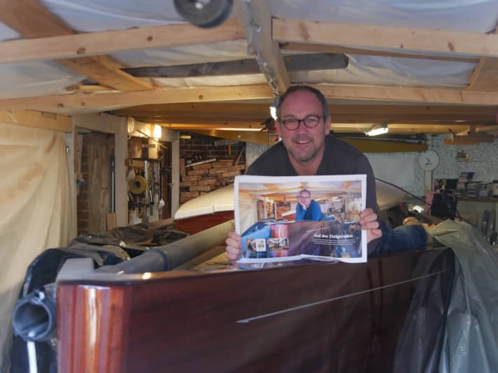   Successful self-portrait thanks to self-timer: Jan von der Bank on his beautiful self-build