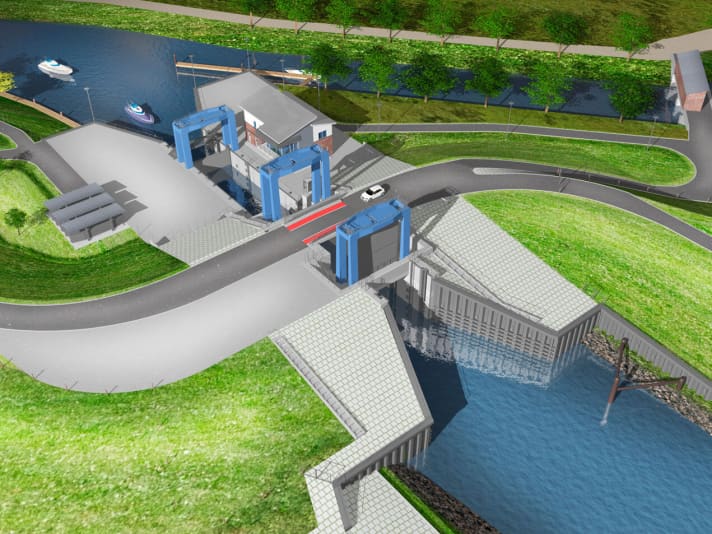   Graphic of the new lock area