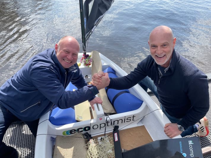   Delighted with the positive response at the christening of their first Eco-Optis: Simon Licht and Holger Ambroselli