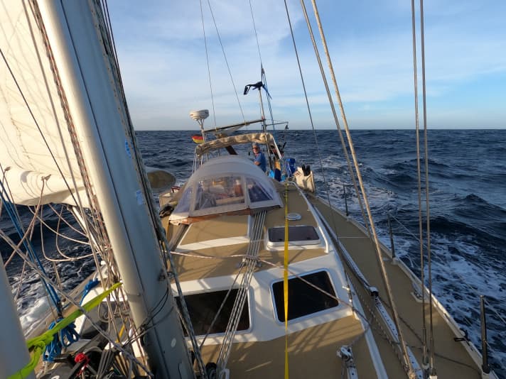   The "Ivalu" on the Atlantic from the Canary Islands to the coast of West Africa