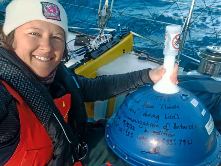  In the service of science. Blair deploys measuring buoys en route, collects water samples and takes part in a medical study