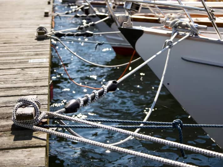 More important than any sheet: The whole boat hangs on the shore lines.