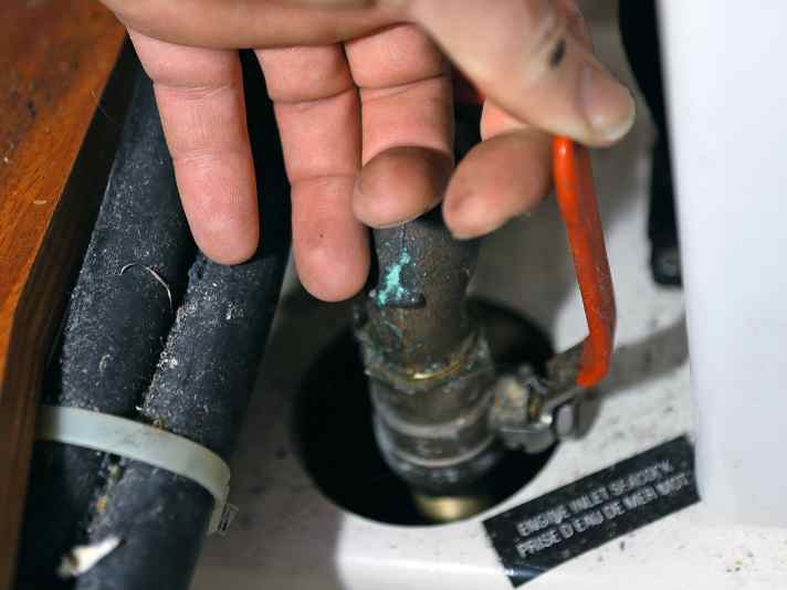 Open and close all valves several times to keep them operational. If they remain difficult to operate, they should be replaced