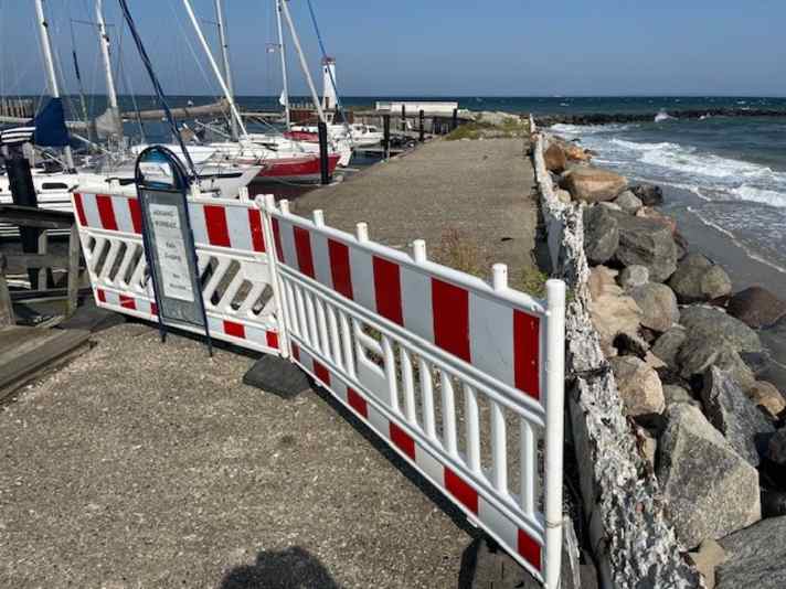 Although some damage is still visible, the harbour has been fully open again since May.