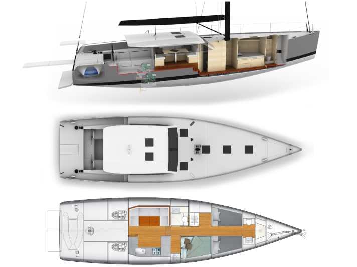 Riss der Vismara V 50 | Grafiken: Vismara Marine