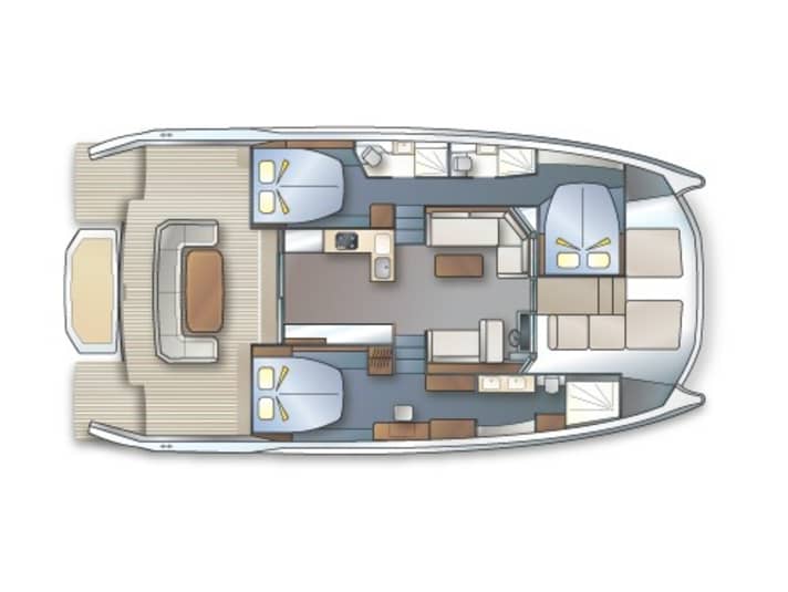 Die Zeichnung zeigt die Eignerversion mit einer großzügigen Aufteilung an Steuerbord | Zeichnung: Marc André Bergmann