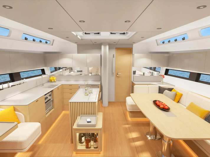 Hanse 590: lunghezza scafo 16,90 m; larghezza 5,30 m; peso 22,9 tonnellate; da 981.600 euro.
