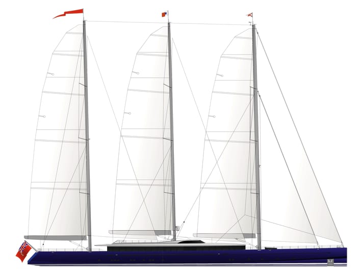 Mast lift: The crow's nest stops at a height of a good 50 metres. Rondal laminated the three masts in one piece