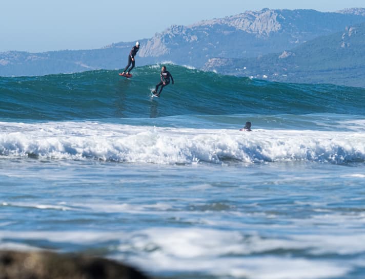 Sharing is caring - beautiful sets rolled onto the beach in Tarifa today
