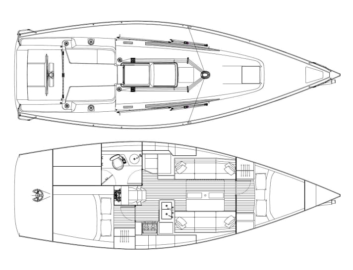   J 112E: The layout on deck and the layout of the interior remain conventional