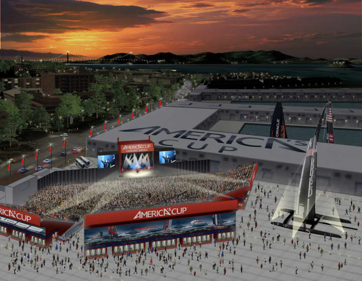   This is how it all began: The American Cup defenders' vision of their 34th America's Cup in San Francisco. The edition is now history - and the Californian harbour city has already lost the Cup again