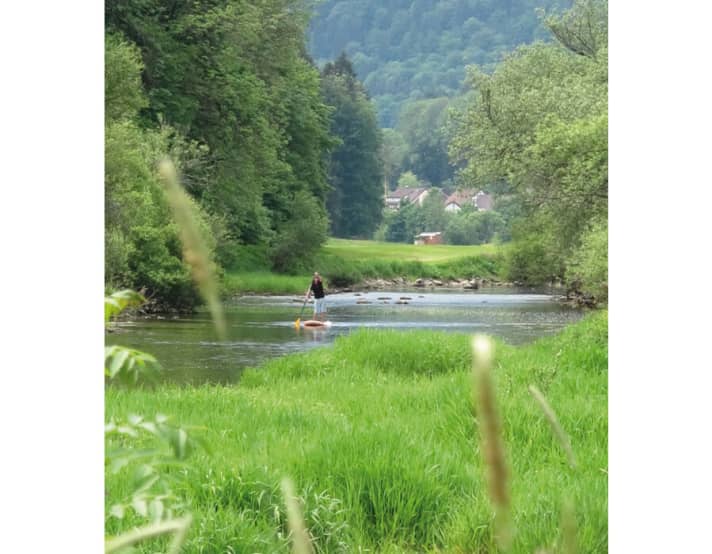 Kaum zu glauben, dass die Donau, der zweitgrößte und längste Fluss Europas (2857 km), an seinem Ursprungsort so flach und lieblich ist.
